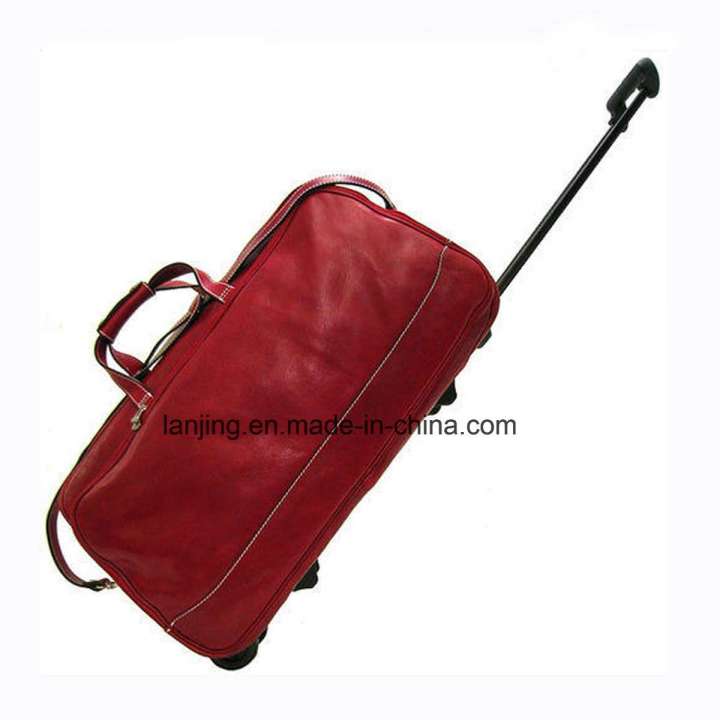 Tuscan Red Leather Travel Bag/ Luggage