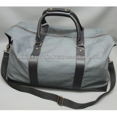 Leather & Canvas Duffel Bag